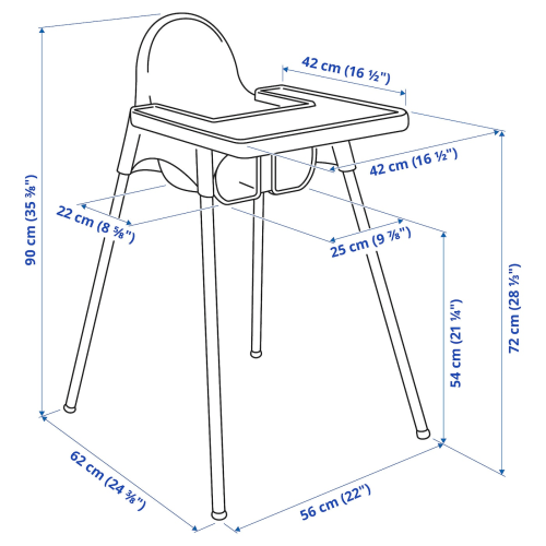 Ikea high chair dimensions sales